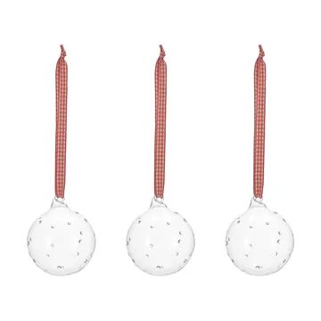 Bola de Navidad con lazo Grace, 3-pack - Rojo - Scandi Living
