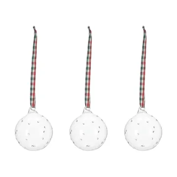 Bola de Navidad con lazo Grace, 3-pack - Rojo - Scandi Living