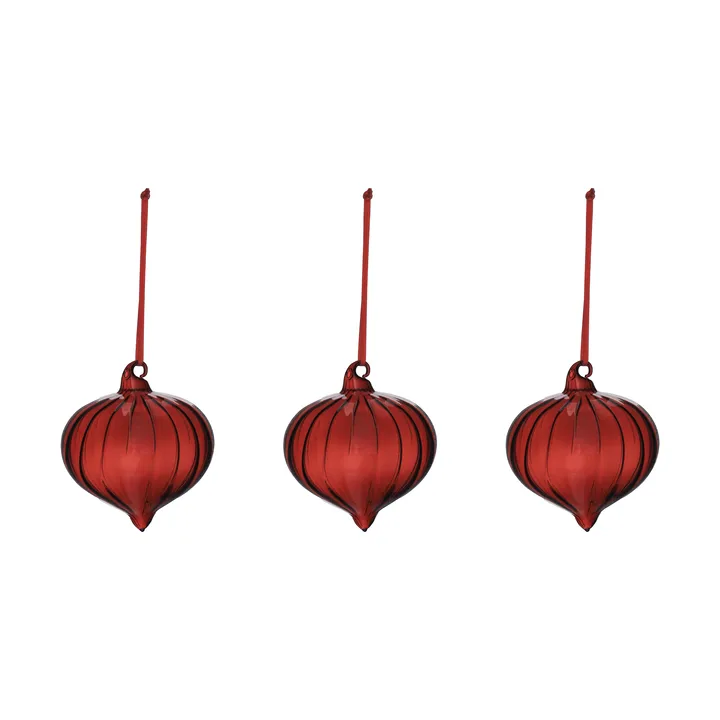 Bola de Navidad Whisper, 3-pack - Rojo - Scandi Living