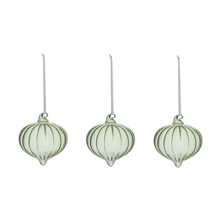 Bola de Navidad Whisper, 3-pack - Verde - Scandi Living