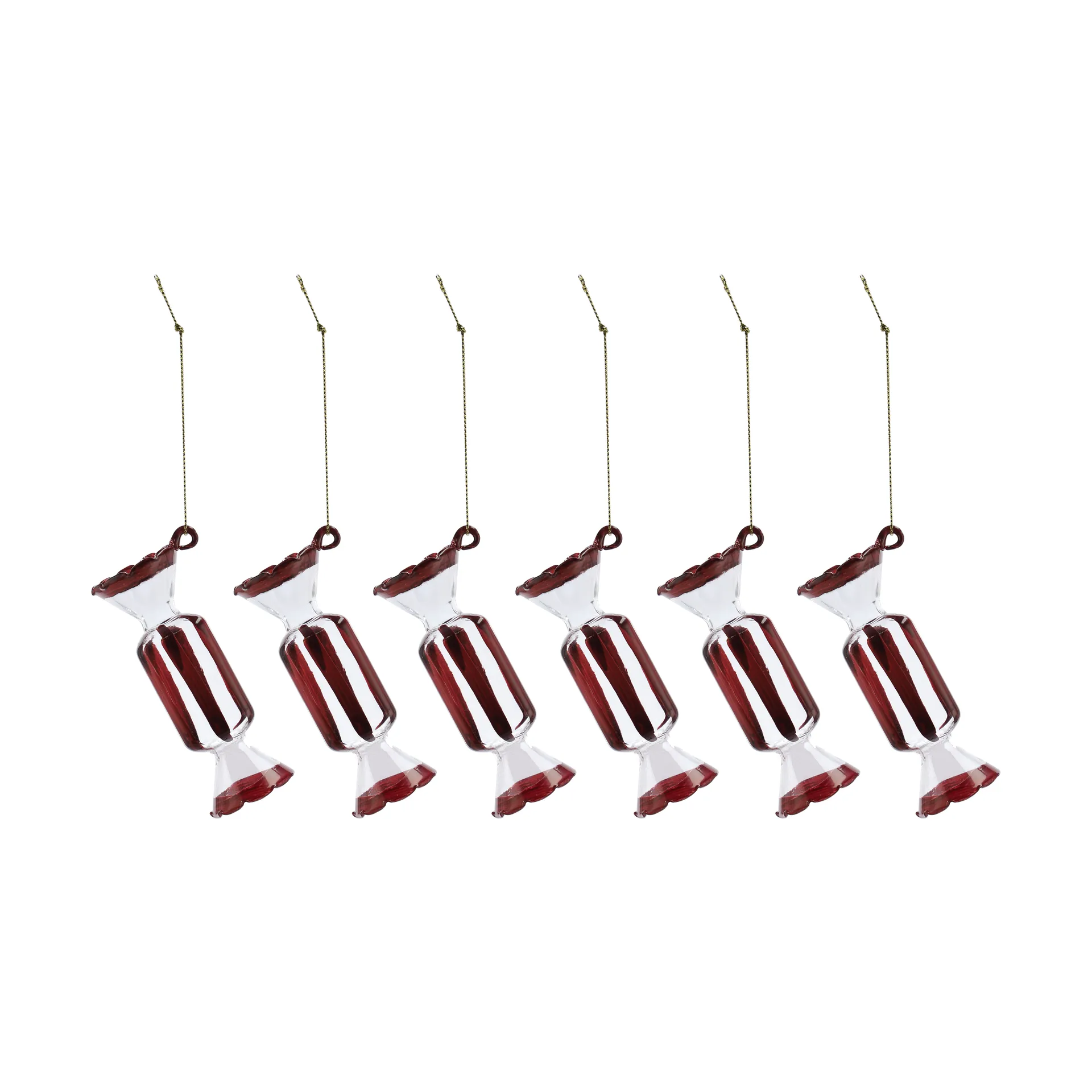 Bolas de navidad Bonbons, 6-pack, Rojo Scandi Living