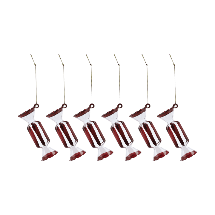 Bolas de navidad Bonbons, 6-pack - Rojo - Scandi Living