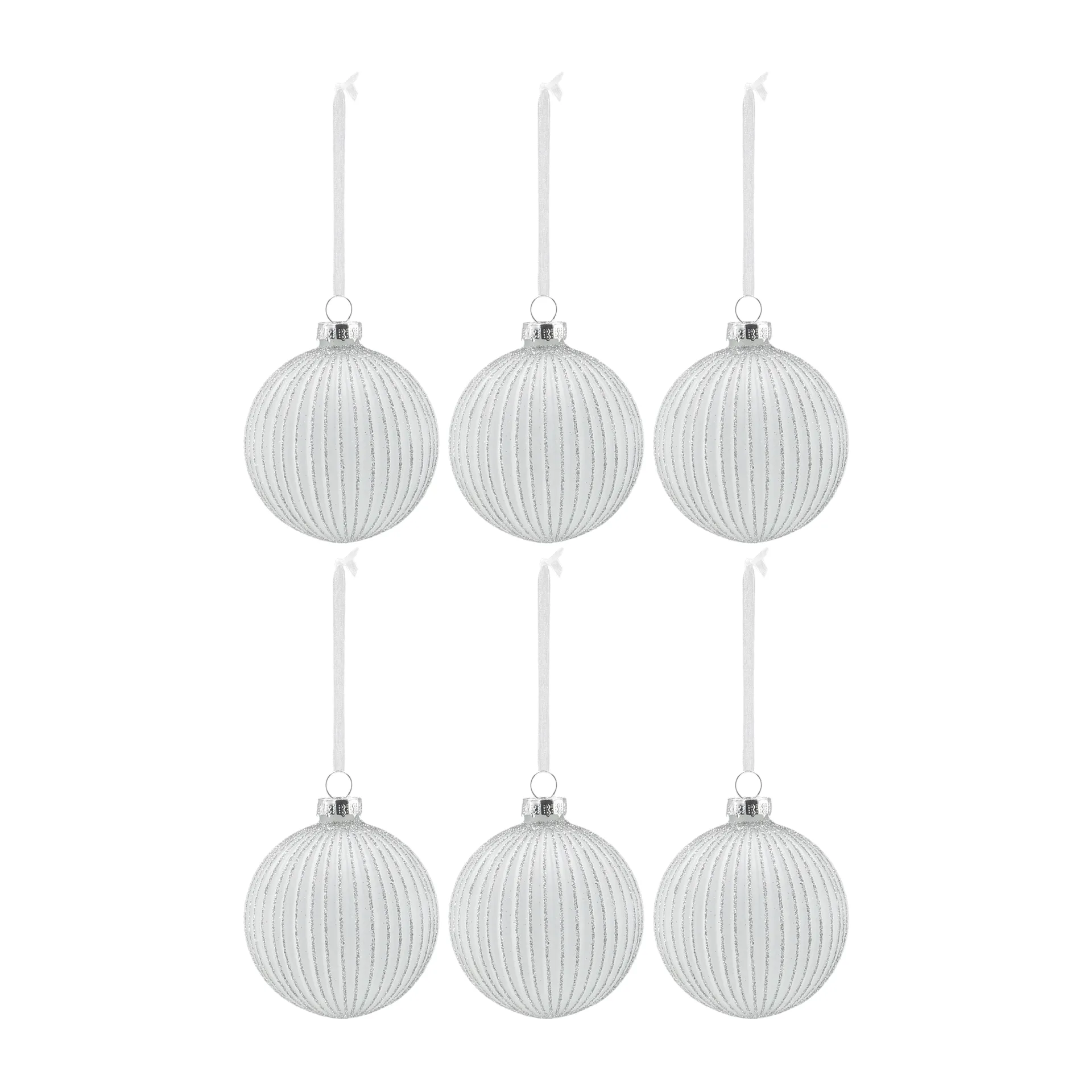 Bolas de Navidad Holiday 6 unidades, Blanco Scandi Living