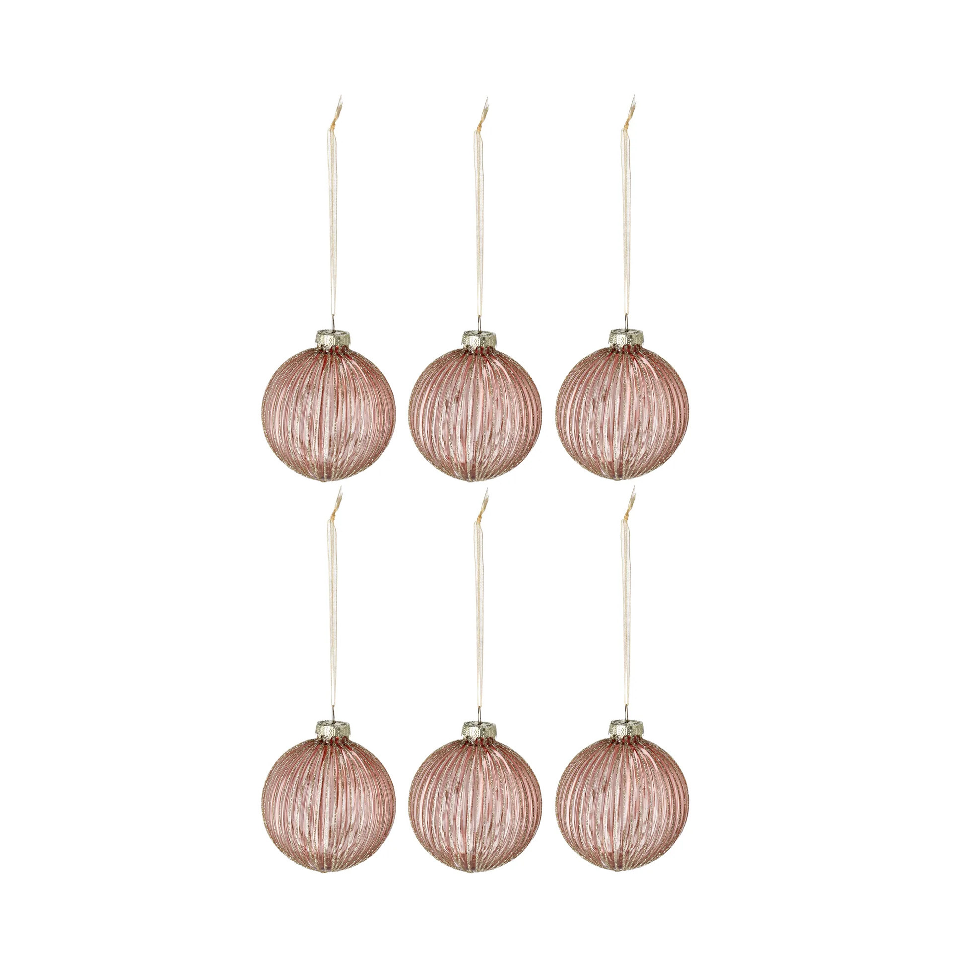 Bolas de Navidad Holiday 6 unidades, Rose gold Scandi Living