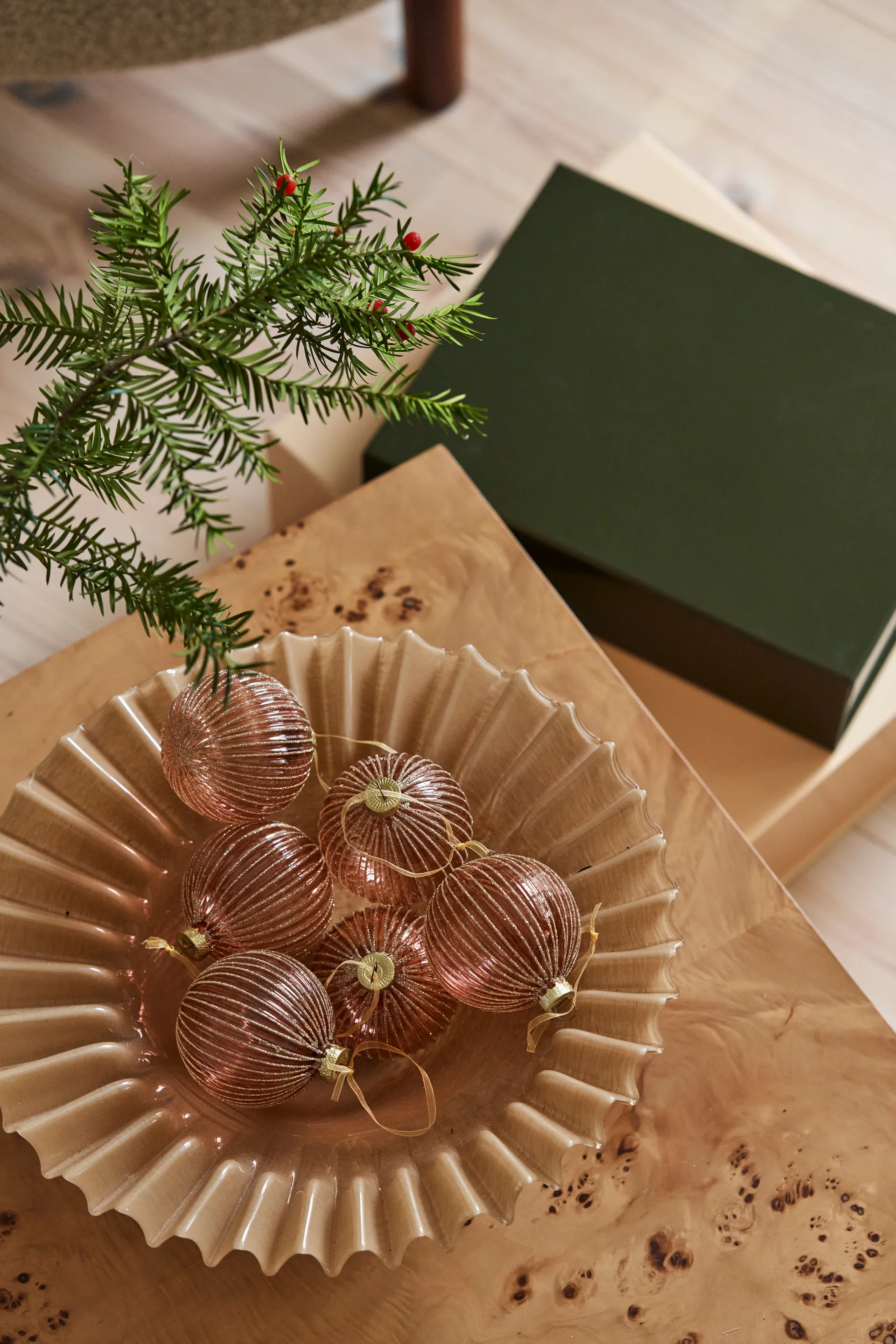 Bolas de Navidad Holiday 6 unidades, Rose gold Scandi Living