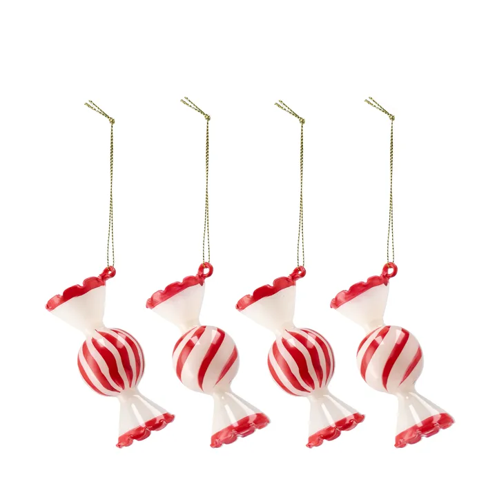 Bolas de navidad Jolly, 4-pack - Rojo - Scandi Living