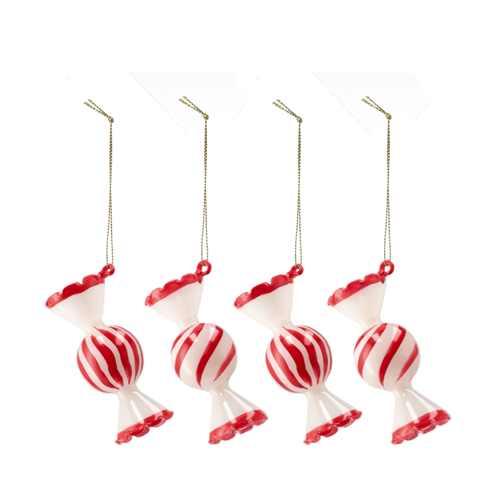 Bolas de navidad Jolly, 4-pack - Rojo - Scandi Living
