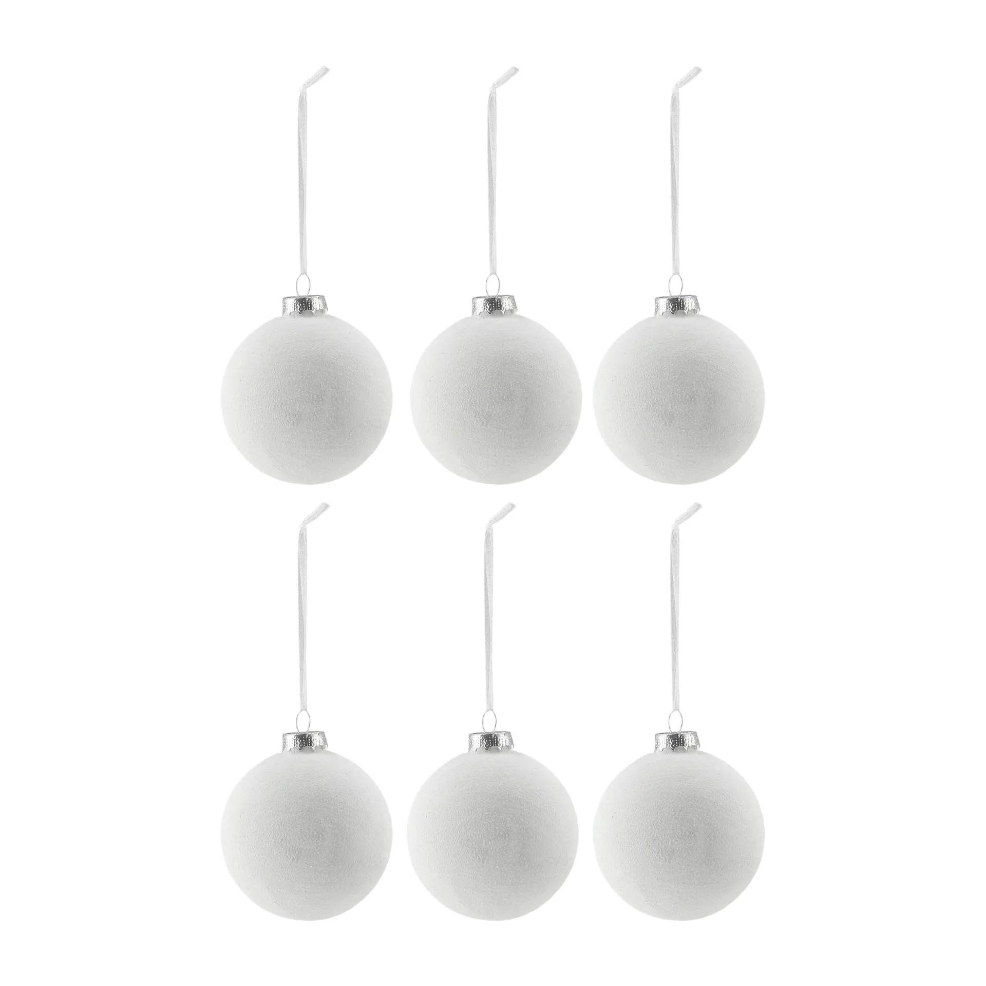 Bolas de Navidad Snowing 6 unidades, Blanco Scandi Living
