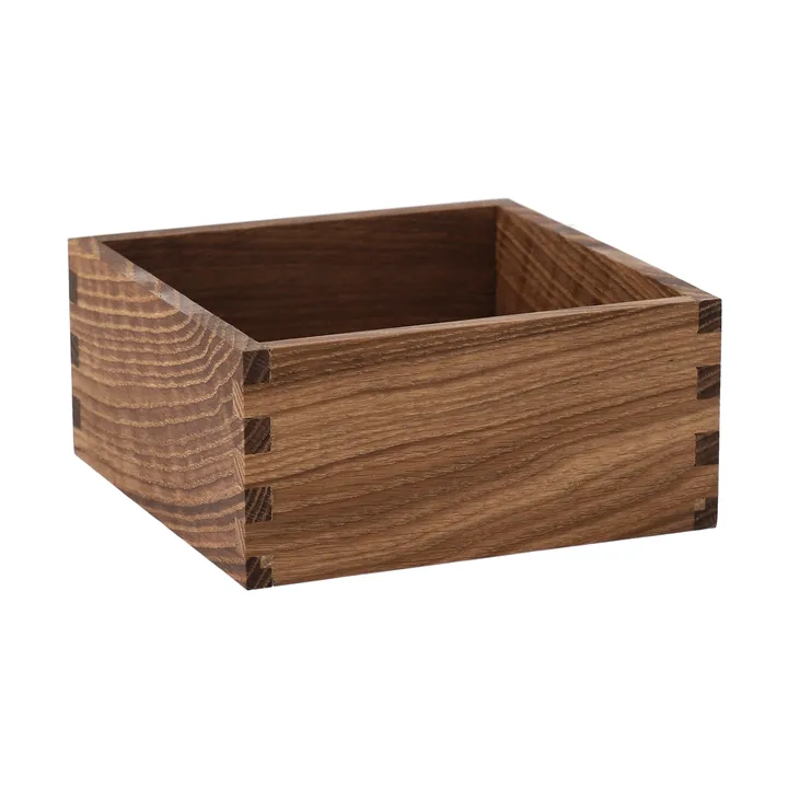 Caja de almacenamiento Carve 15 cm - Roble teñido oscuro - Scandi Living