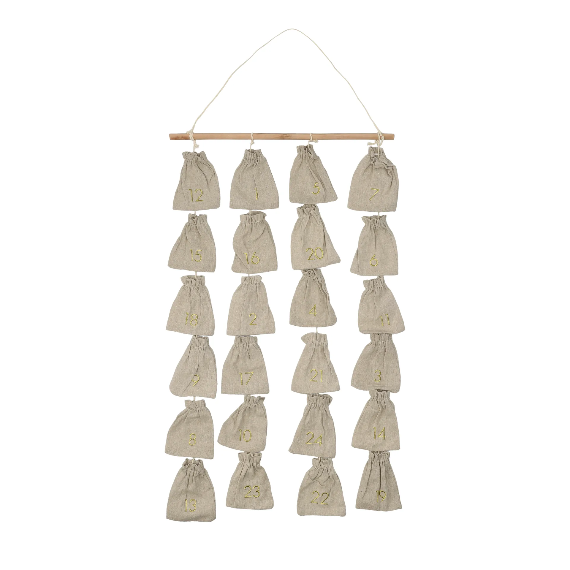 Calendario de adviento Joyful 75 cm, Beige Scandi Living