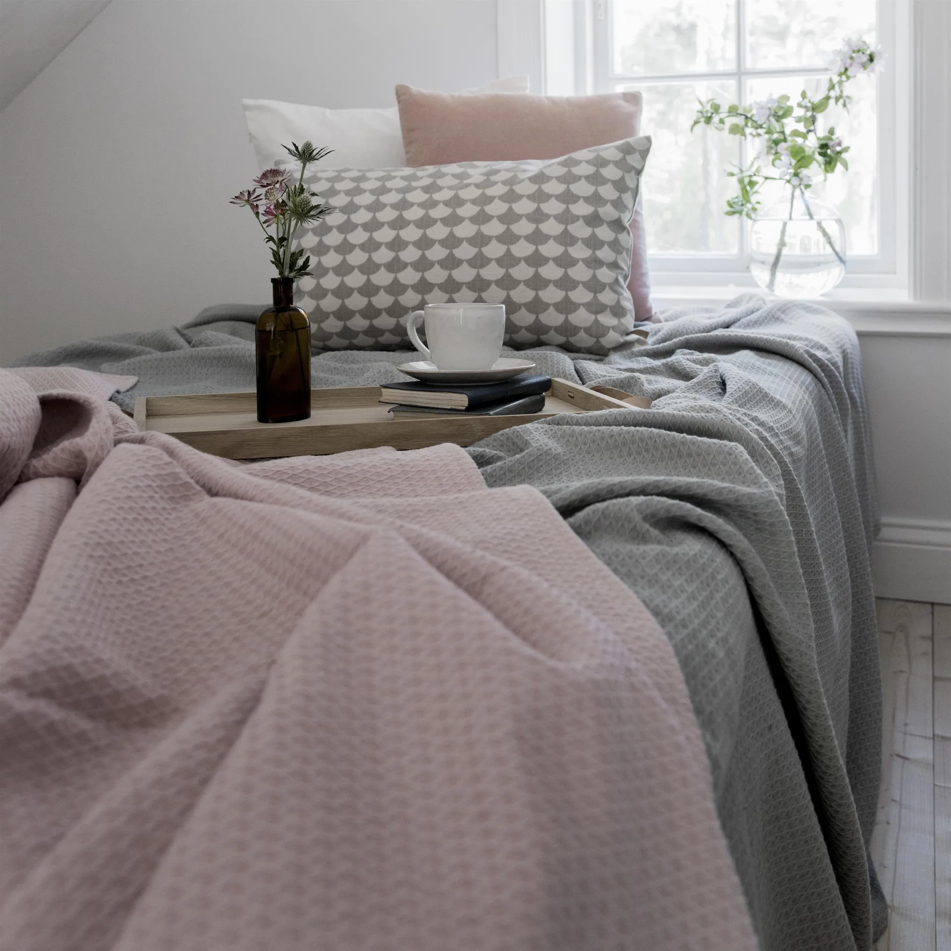 Colcha de cama Kimono 139x260 cm, dusty rose (rosa) Scandi Living