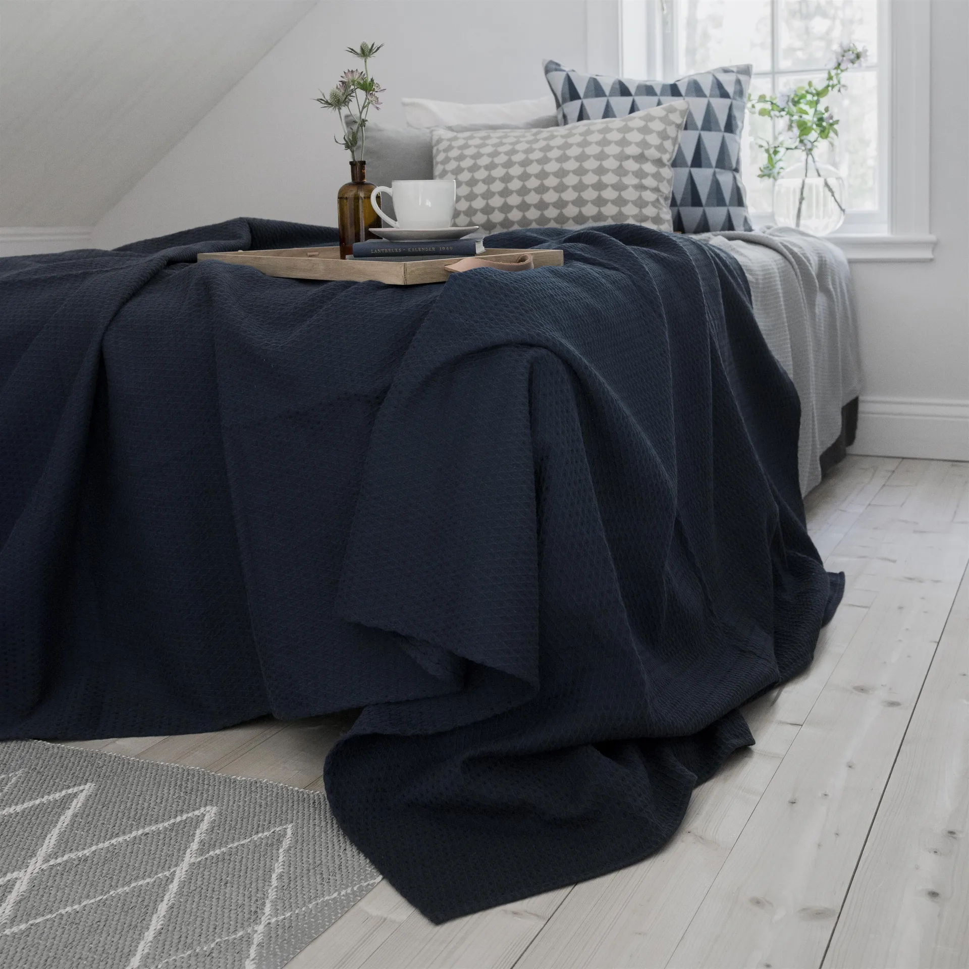 Colcha de cama Kimono 139x260 cm, grandem blue (azul) Scandi Living