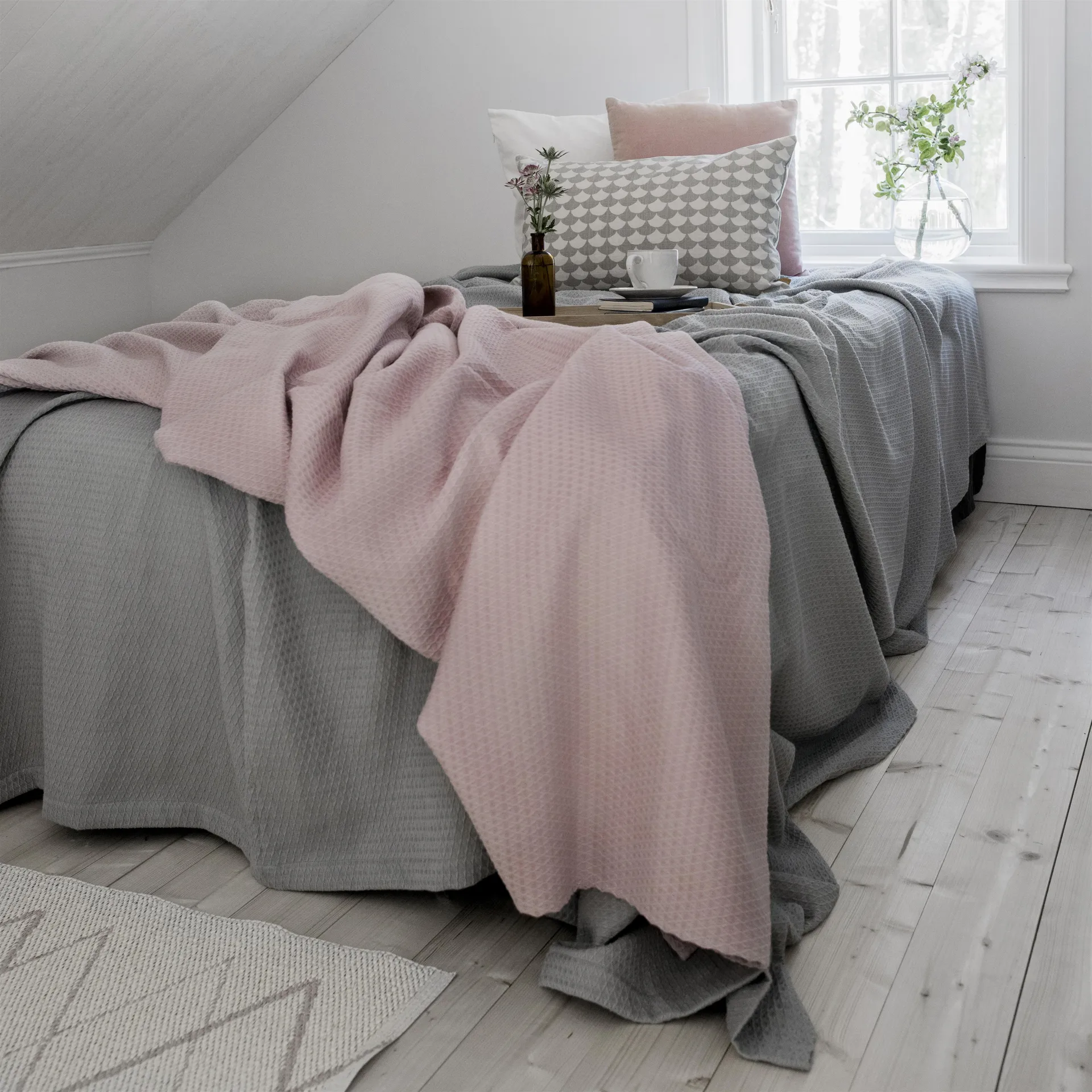 Colcha de cama Kimono 260x260 cm, dusty rose (rosa) Scandi Living