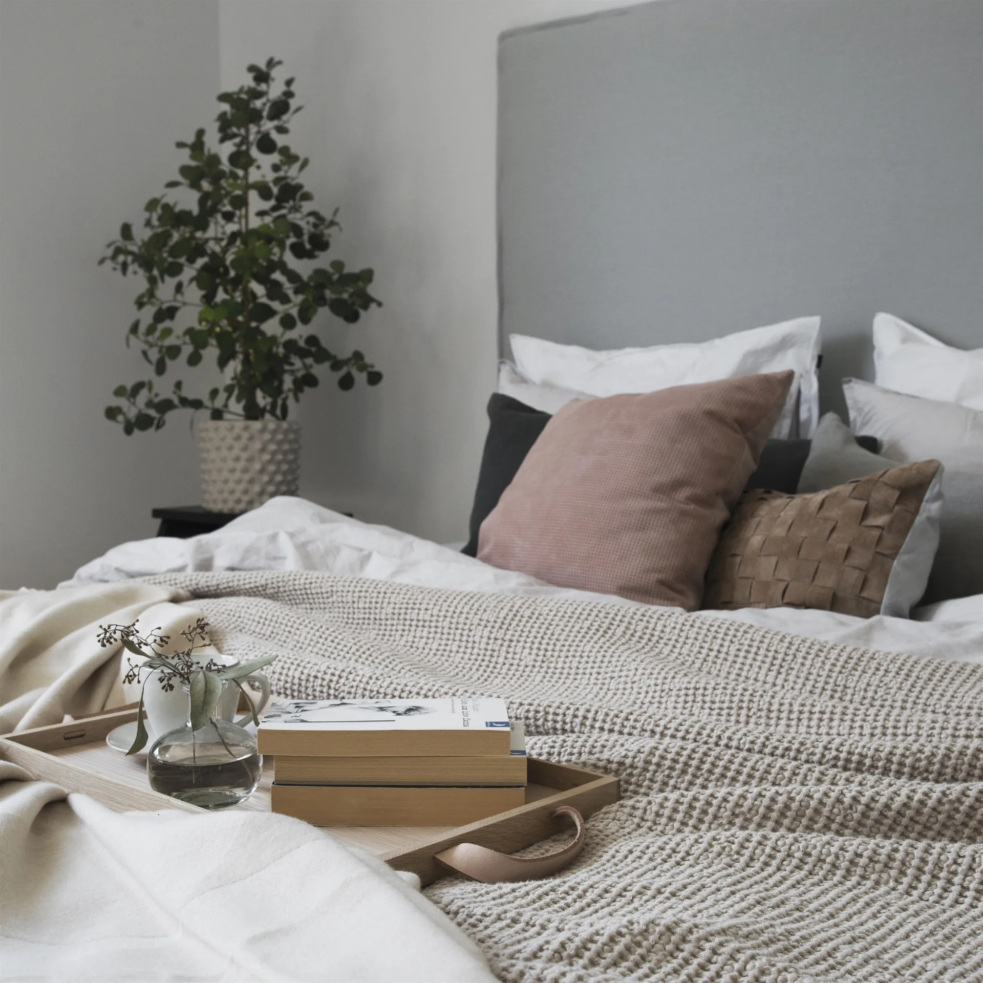 Colcha de cama Moss 260x260 cm, beige Scandi Living