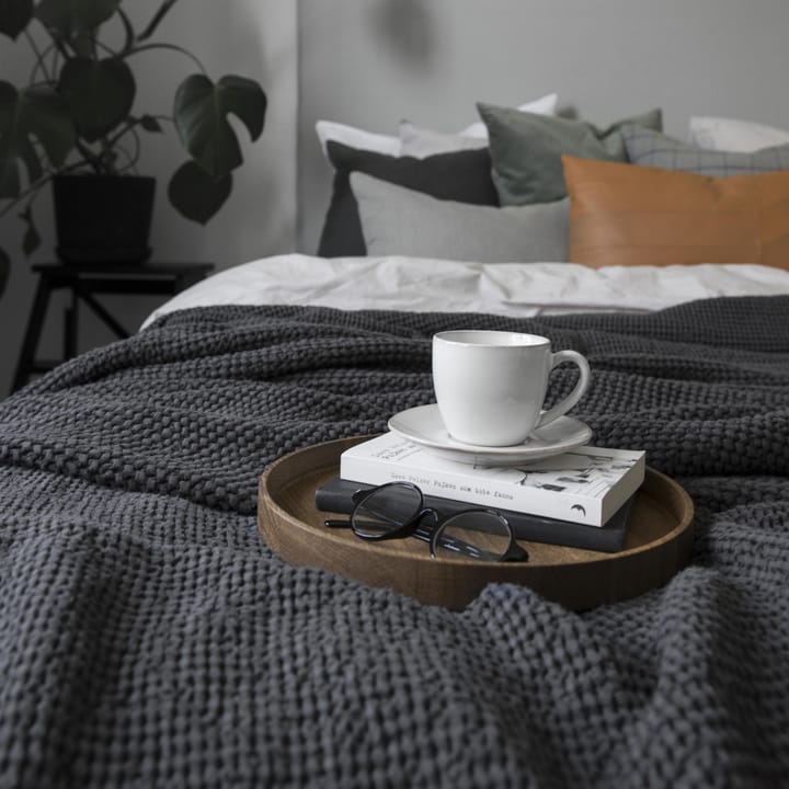 Colcha de cama Moss 260x260 cm - charcoal (gris) - Scandi Living
