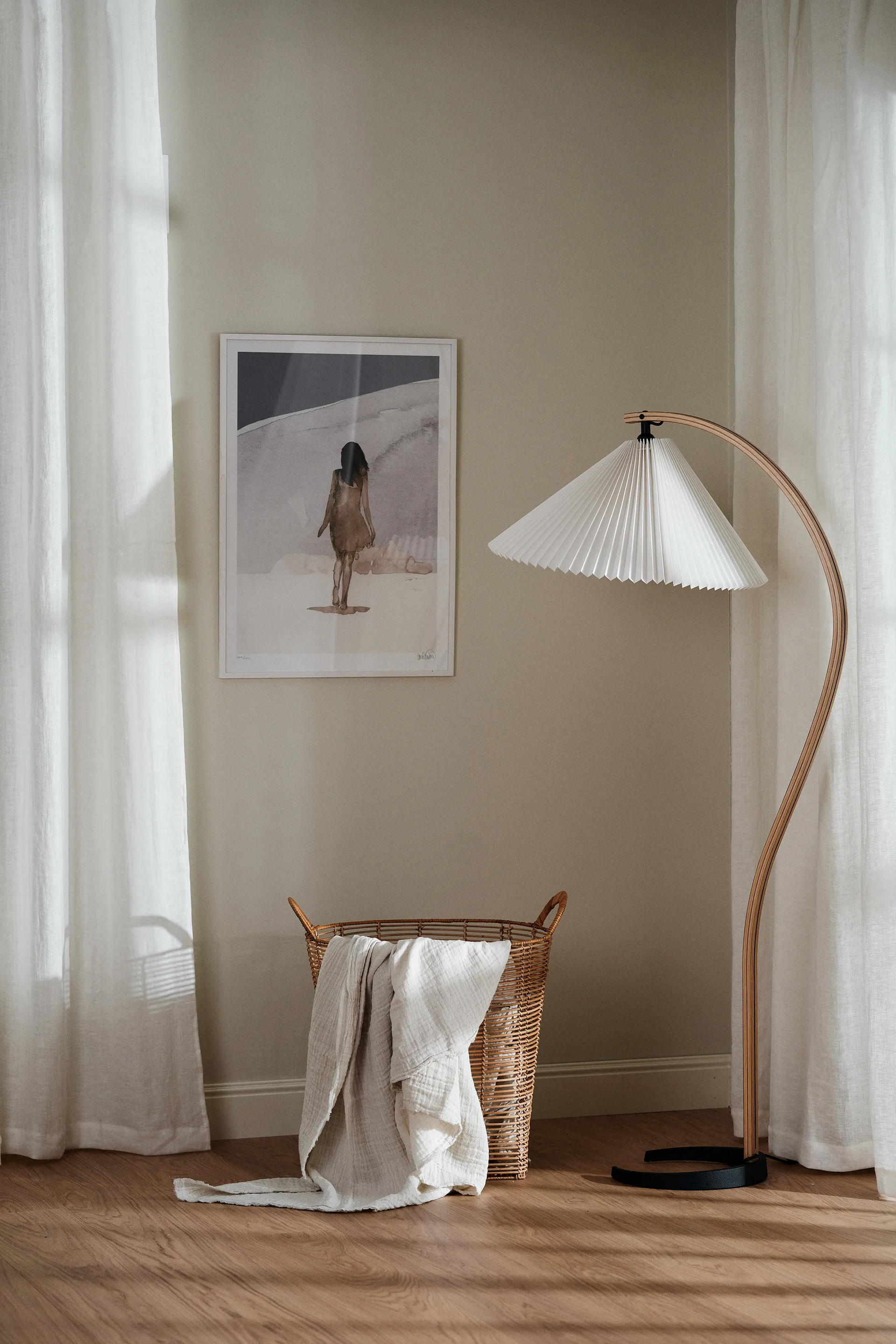 Cortina con multibanda Tranquility 139x250 cm, Blanco Scandi Living