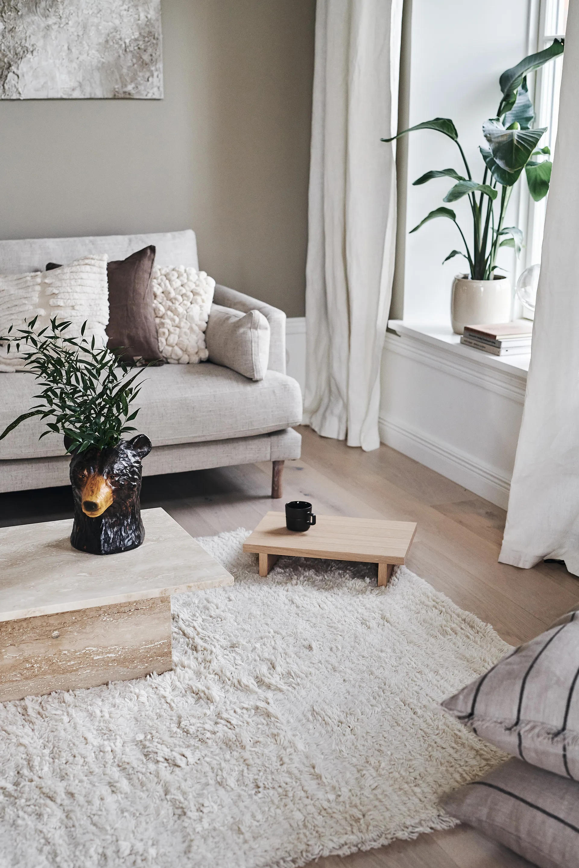 Cozy Alfombra de lana blanco natural, 170x240 cm Scandi Living