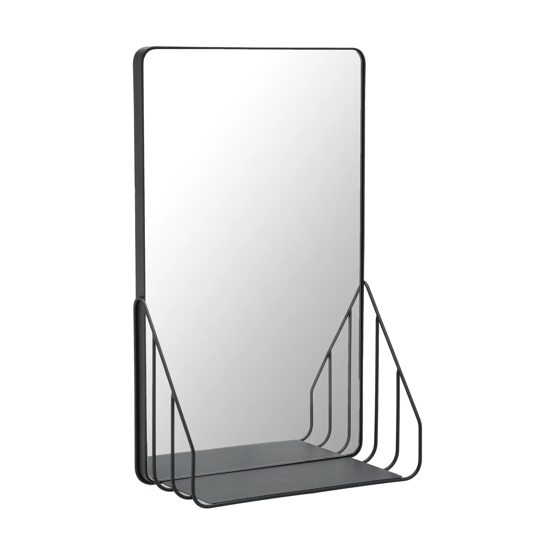 Espejo con estante Nod 30x50 cm, Black Scandi Living