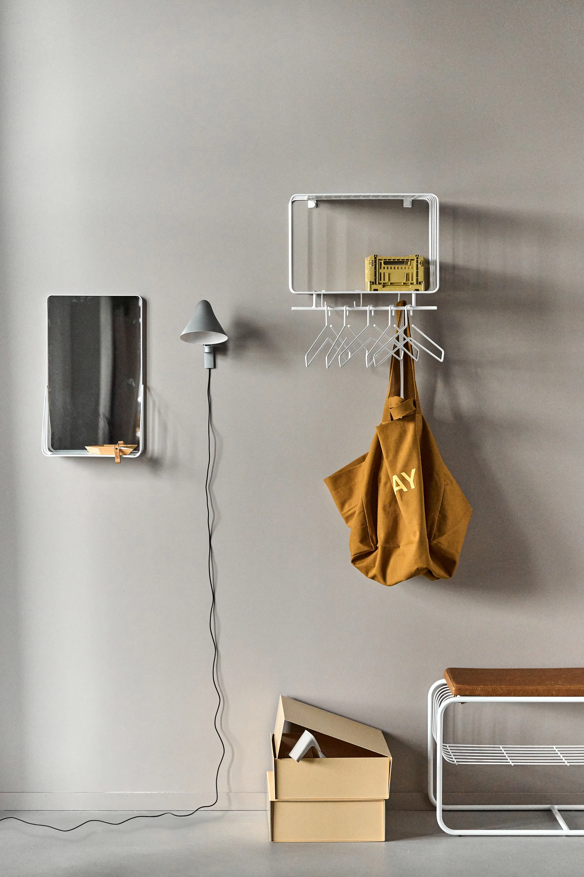 Espejo con estante Nod 30x50 cm, White Scandi Living