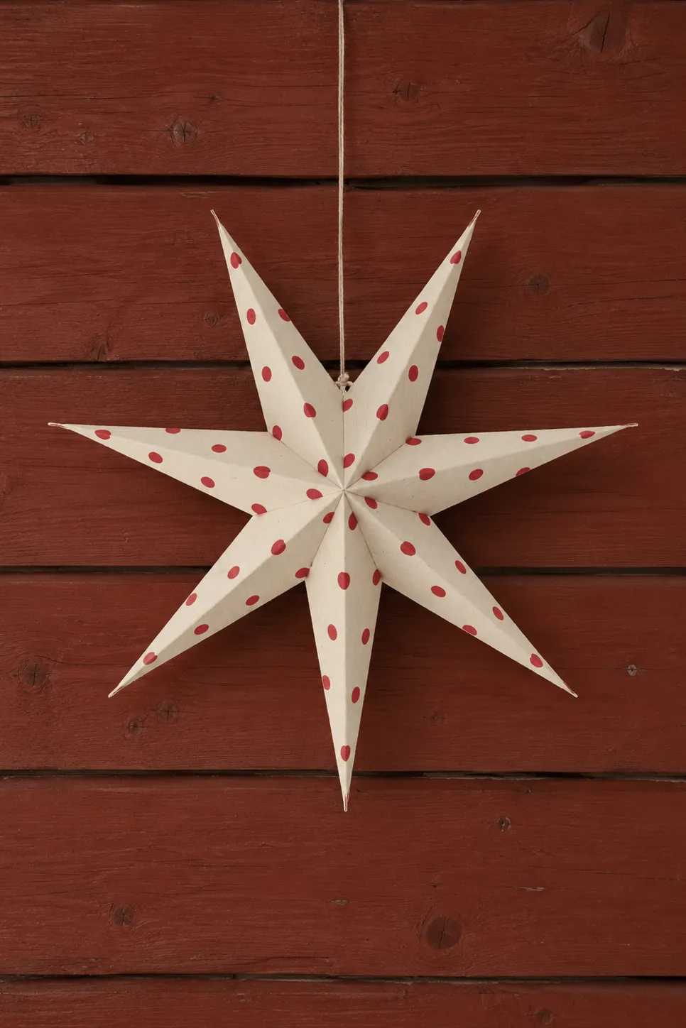 Estrella de Adviento Bare blanco-puntos rojos, 60 cm Scandi Living