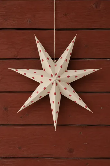 Estrella de Adviento Bare blanco-puntos rojos - 60 cm - Scandi Living