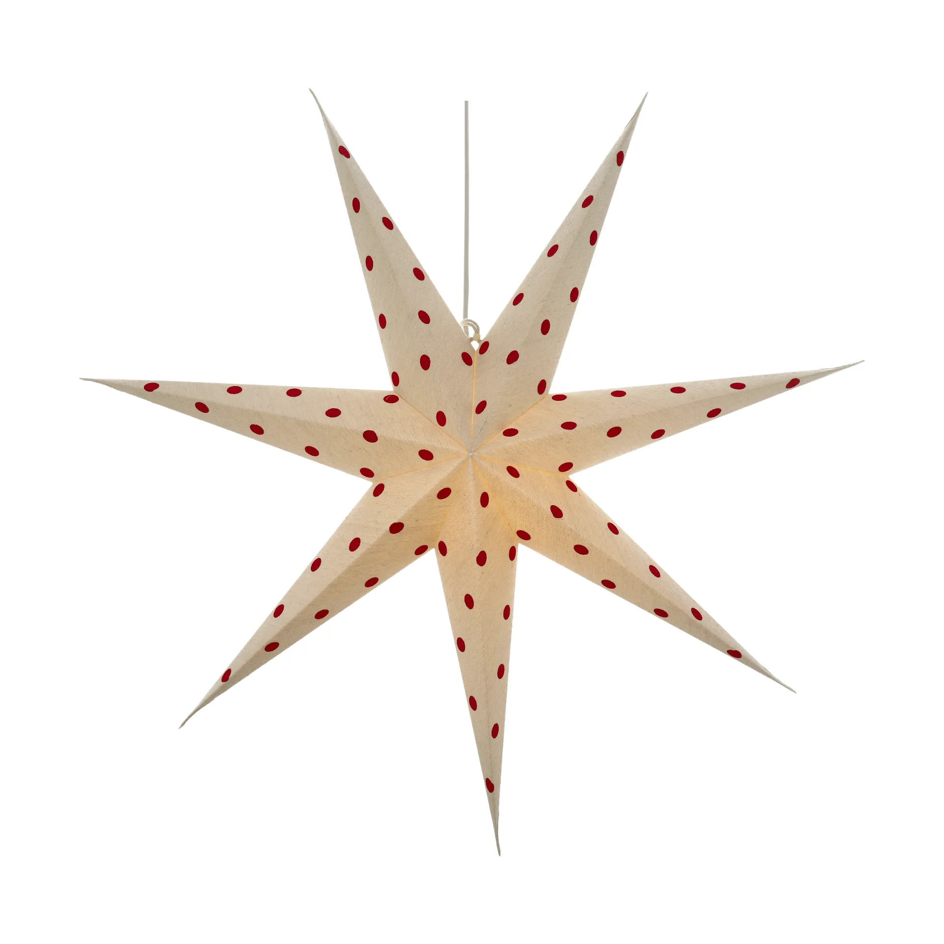 Estrella de Adviento Bare blanco-puntos rojos, 80 cm Scandi Living