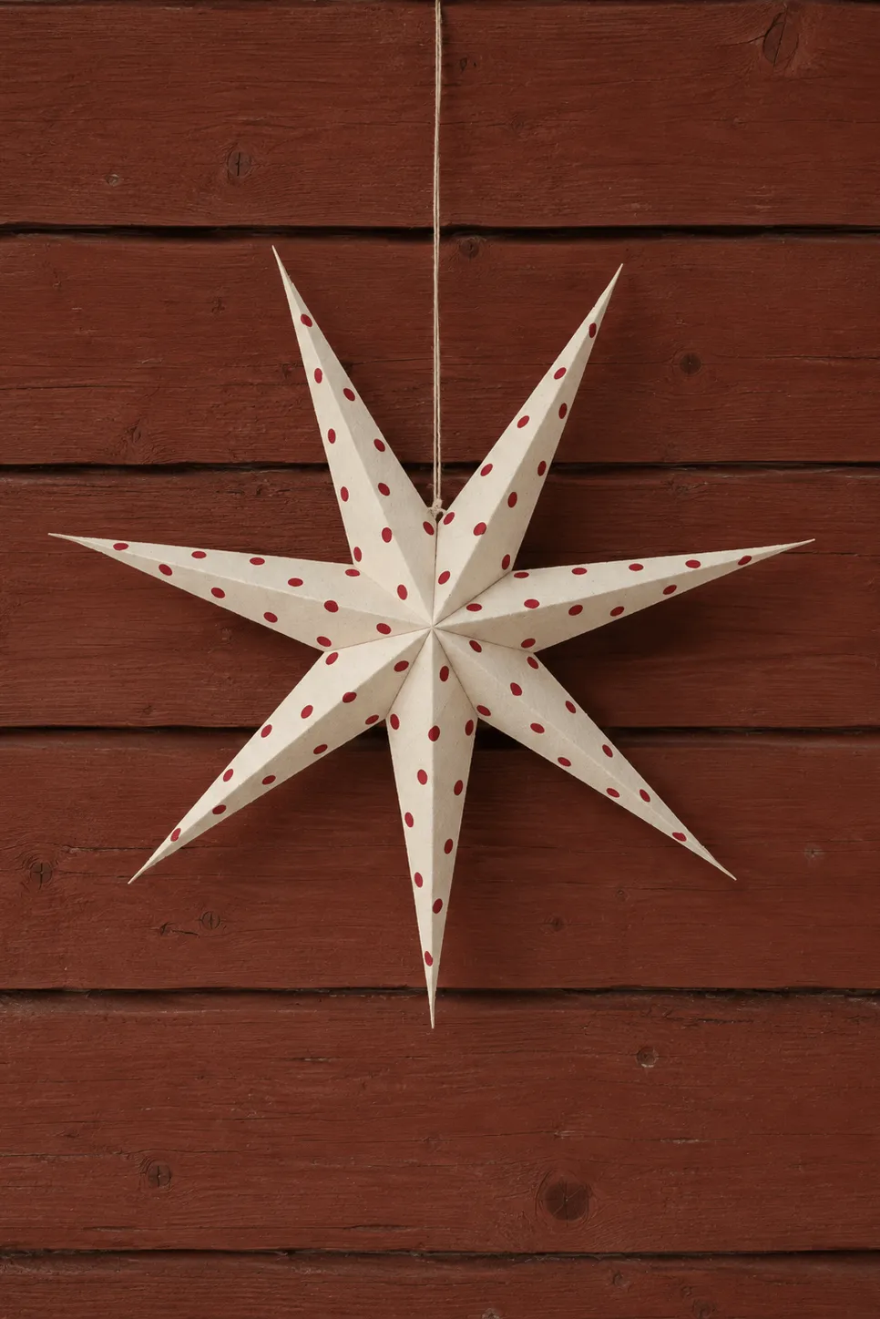 Estrella de Adviento Bare blanco-puntos rojos, 80 cm Scandi Living