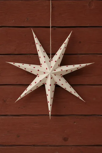 Estrella de Adviento Bare blanco-puntos rojos - 80 cm - Scandi Living