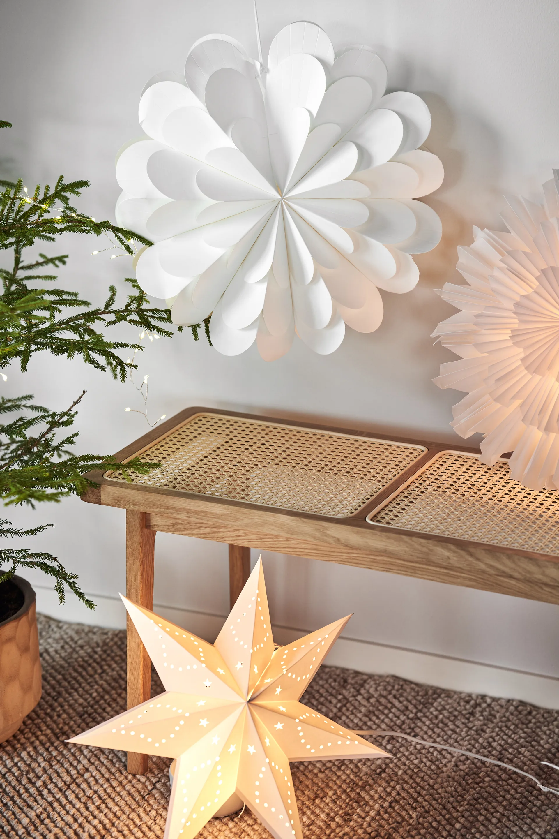Estrella de navidad Lucia 45 cm, blanco Scandi Living