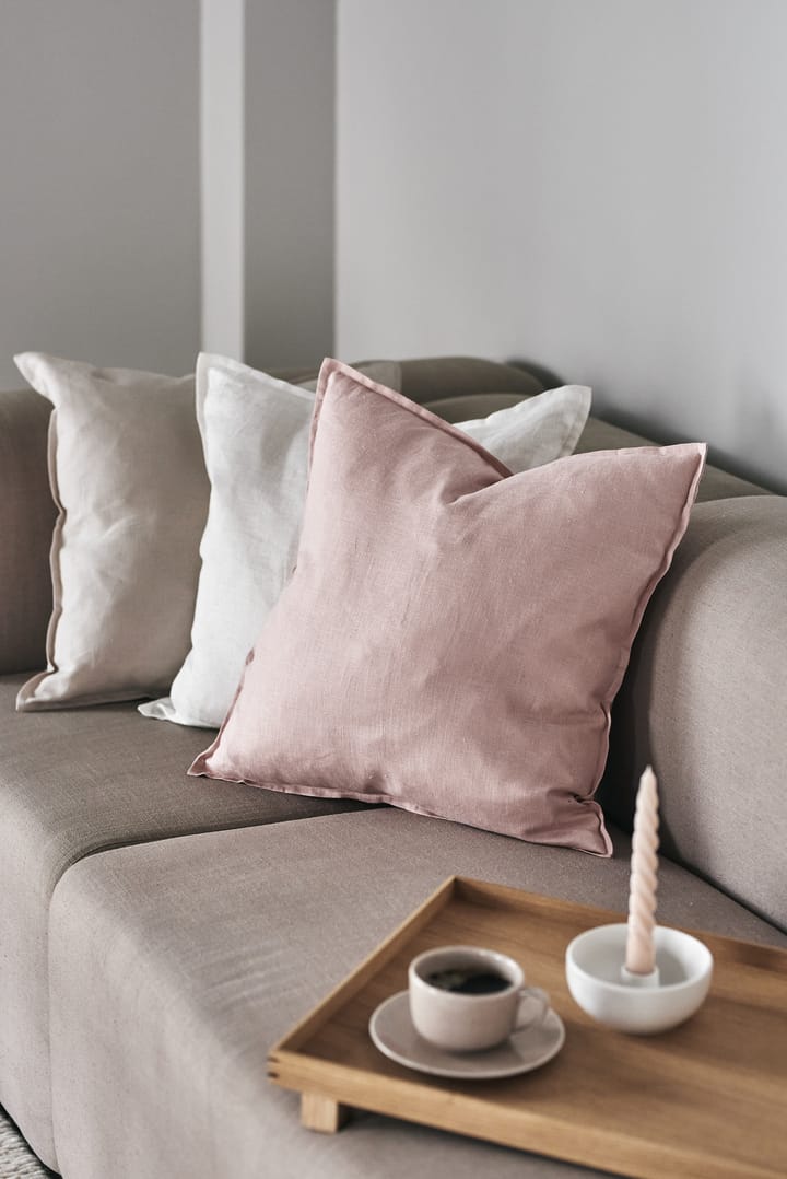 Funda de cojín Calm lino 50x50 cm, Dusty Rose Scandi Living