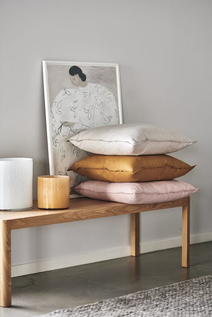 Funda de cojín Calm lino 50x50 cm, Dusty Rose Scandi Living