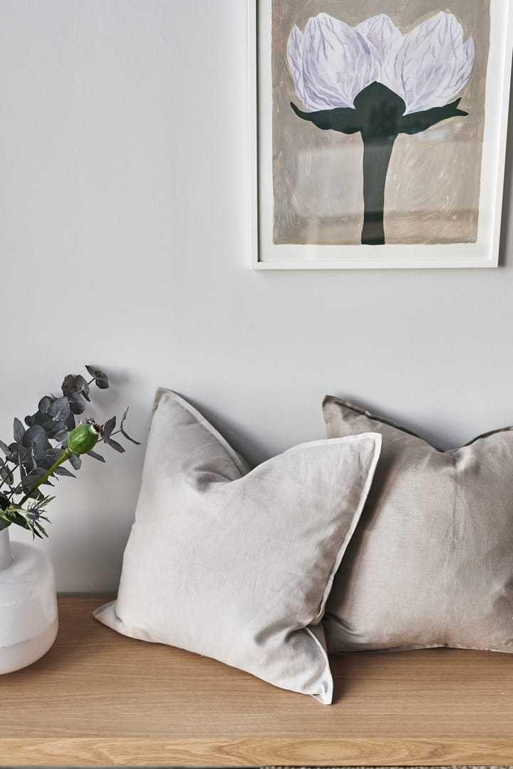Funda de cojín Calm lino 50x50 cm, Greige Scandi Living