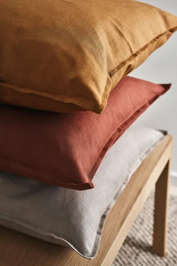 Funda de cojín Calm lino 50x50 cm - Mustard - Scandi Living