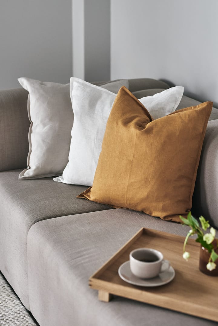 Funda de cojín Calm lino 50x50 cm, Mustard Scandi Living