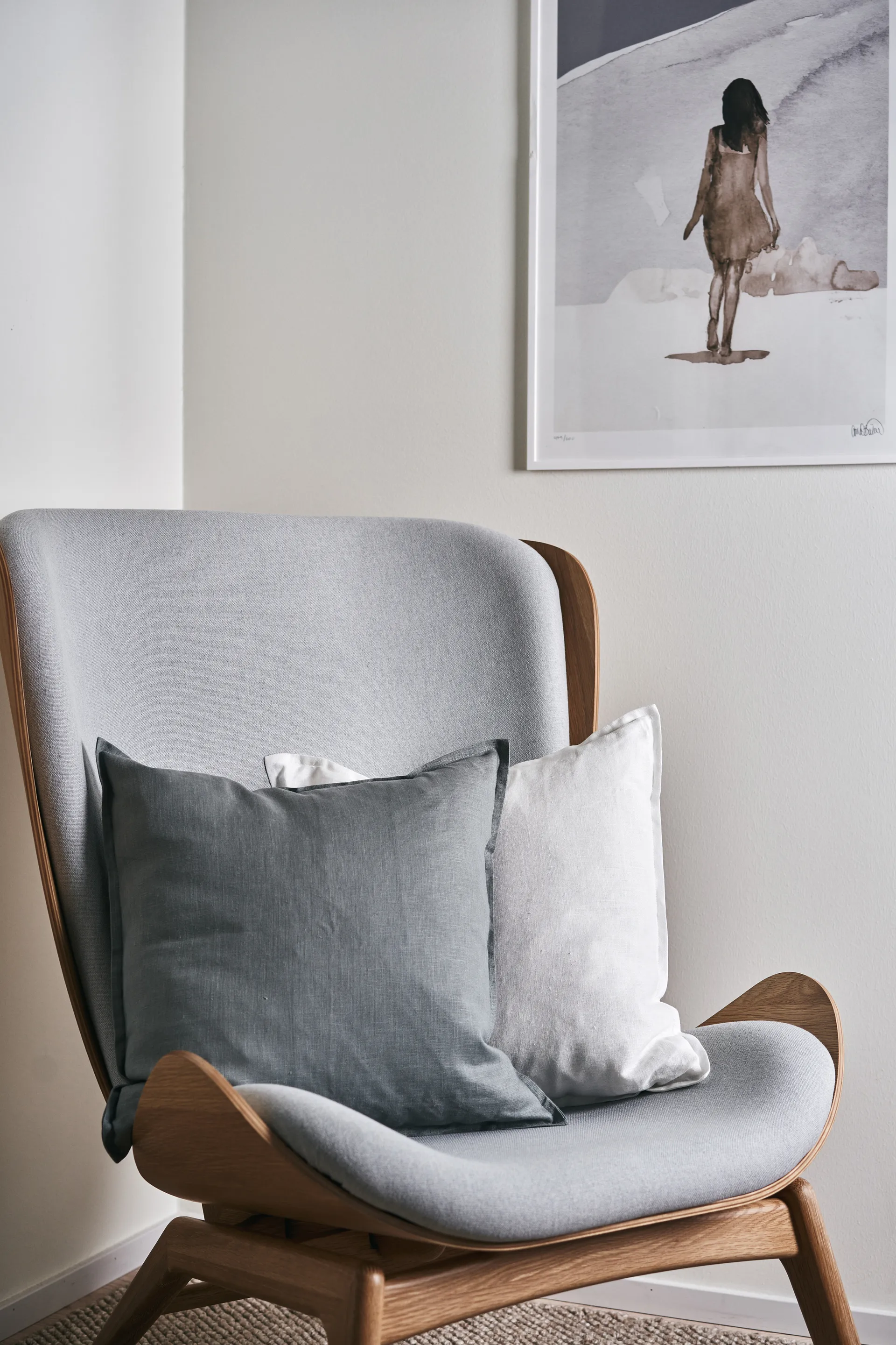 Funda de cojín Calm lino 50x50 cm, White Scandi Living