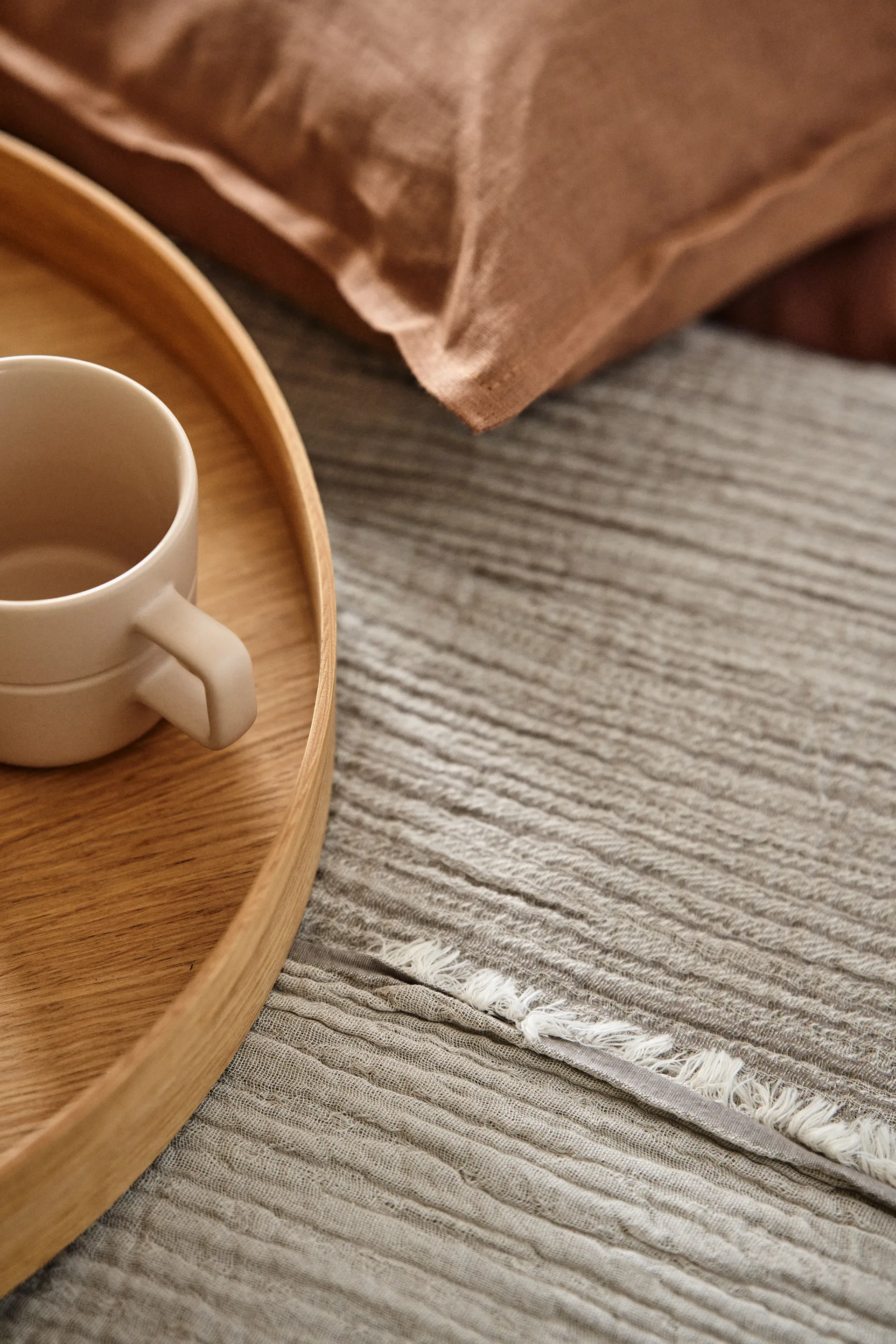 Funda de cojín de lino Calm 40x60 cm, Almond Brown Scandi Living