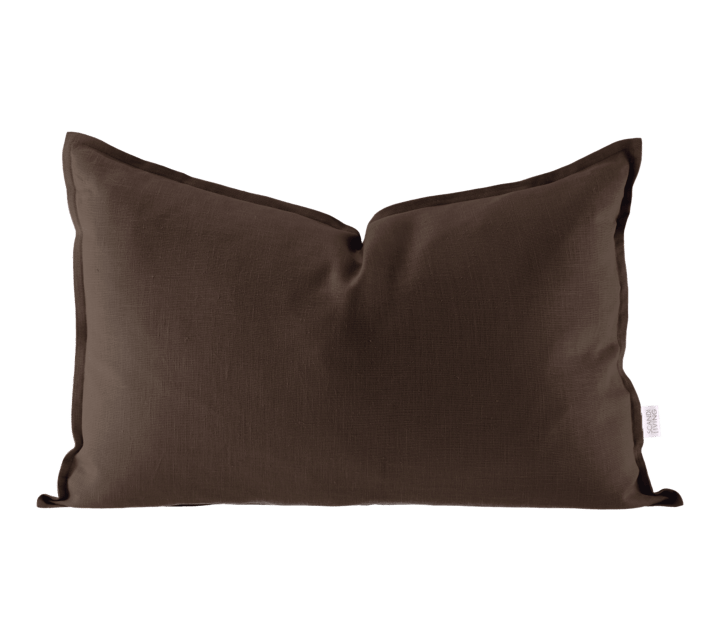 Funda de cojín de lino Calm 40x60 cm - Chocolate Brown - Scandi Living