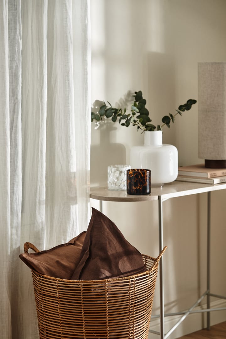 Funda de cojín de lino Calm 40x60 cm, Chocolate Brown Scandi Living