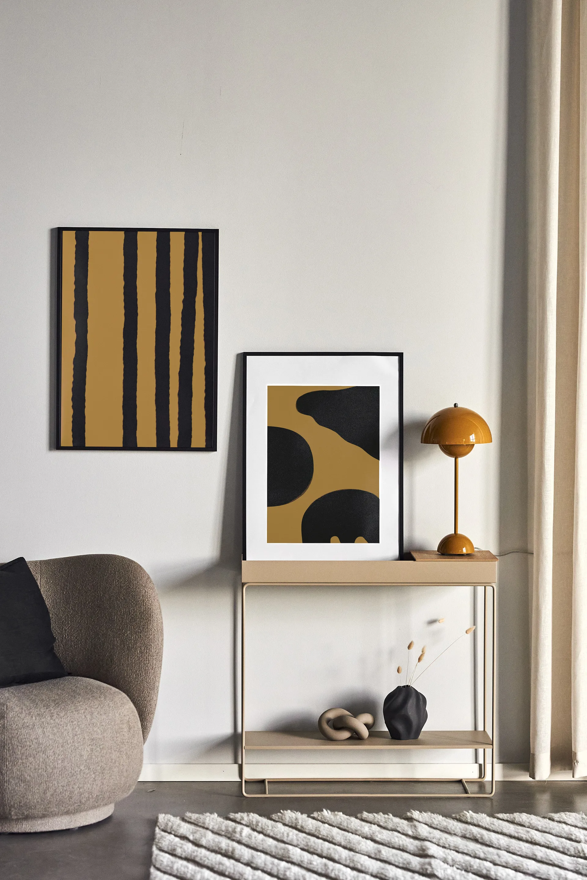 Lámina Contour ocre, 50x70 cm Scandi Living
