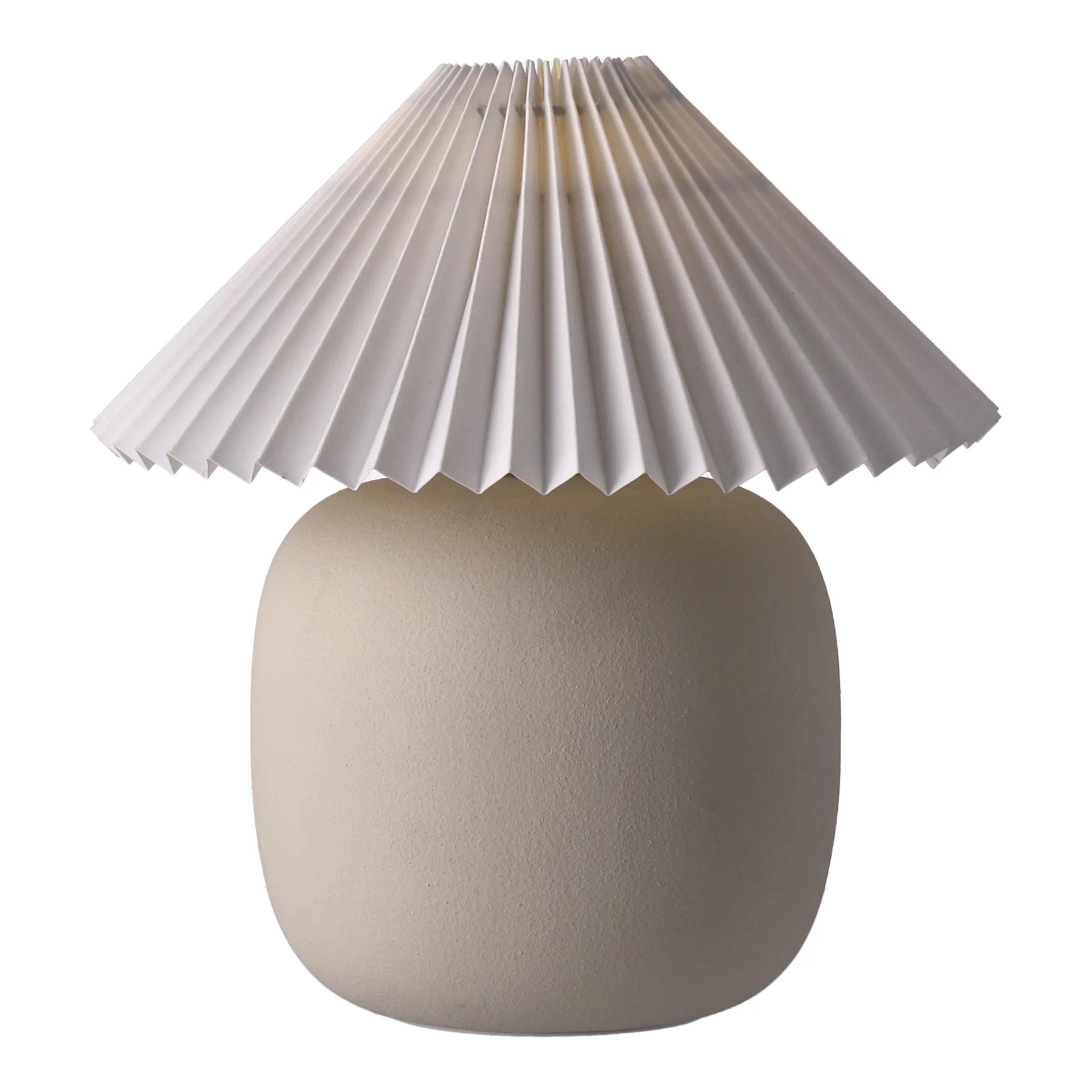Lámpara de mesa Boulder 29 cm beige-pleated white,  Scandi Living
