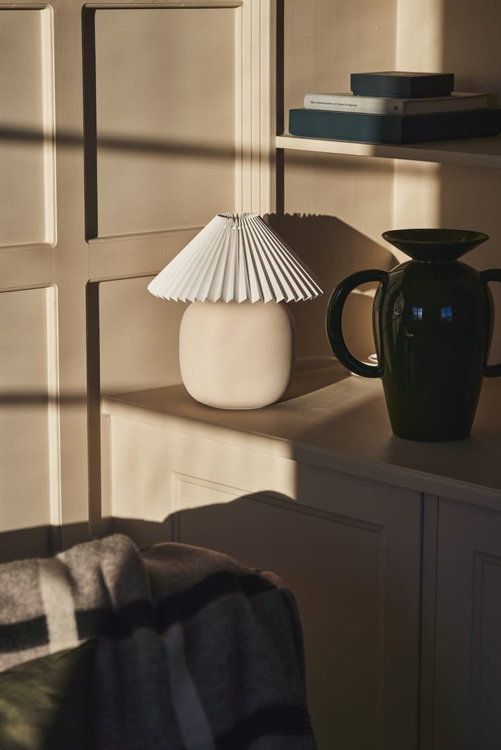 Lámpara de mesa Boulder 29 cm beige-pleated white Scandi Living