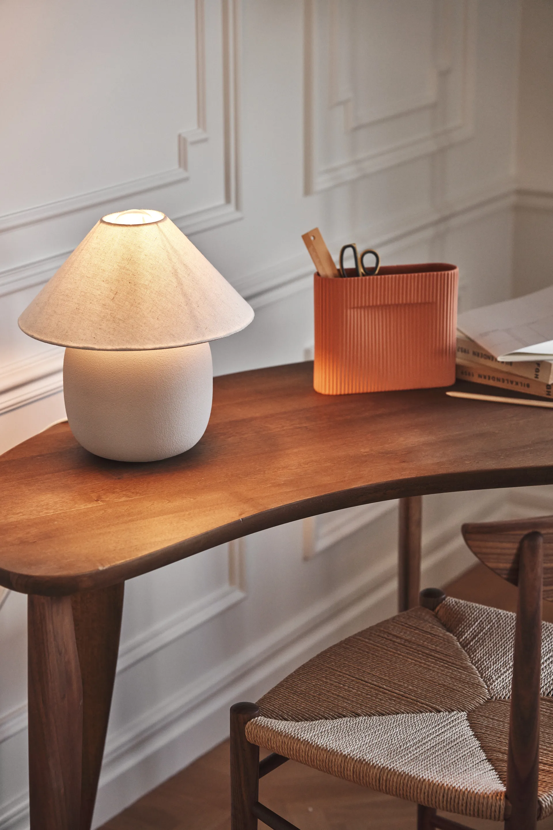 Lámpara de mesa Boulder 29 cm beige-white Scandi Living