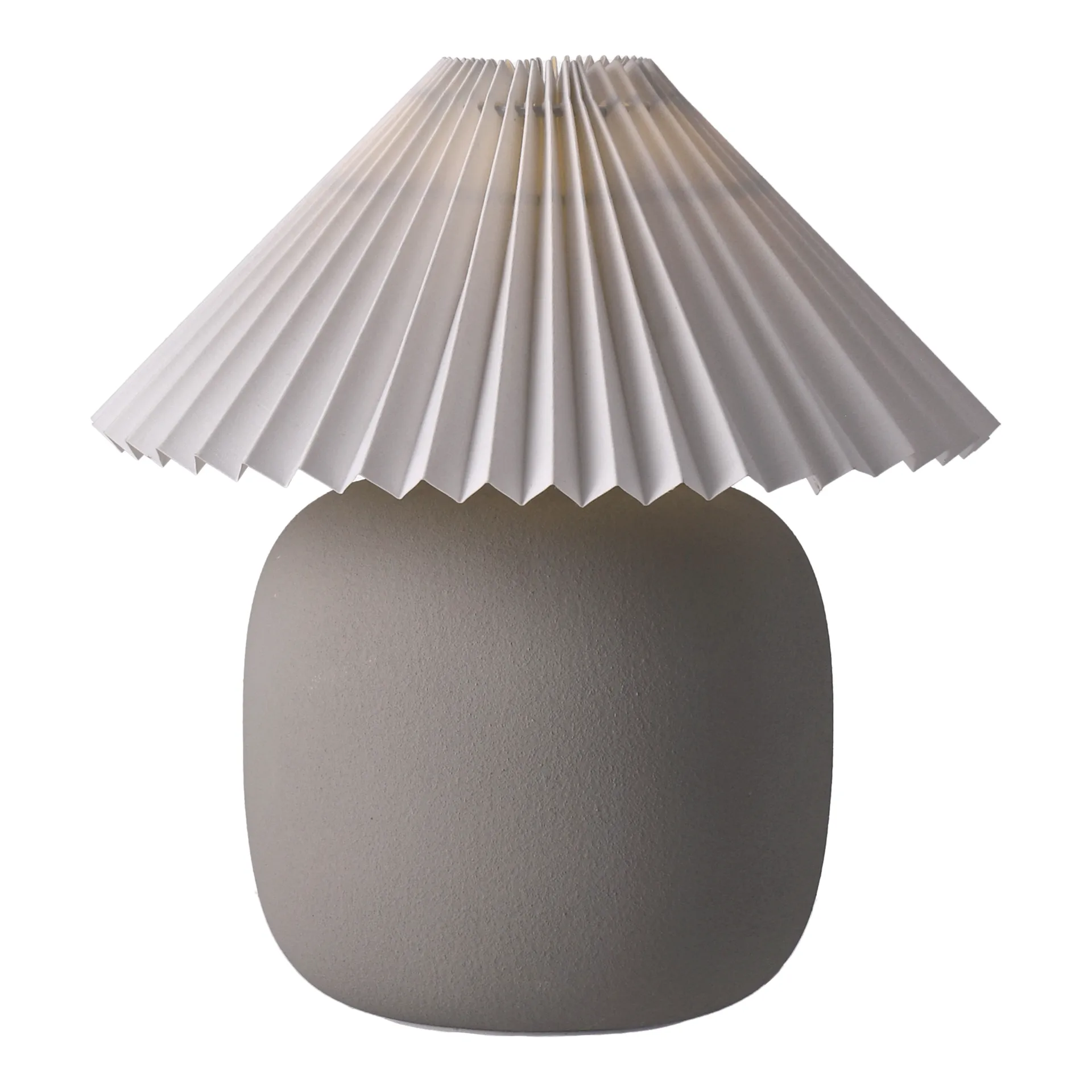 Lámpara de mesa Boulder 29 cm grey-pleated white,  Scandi Living