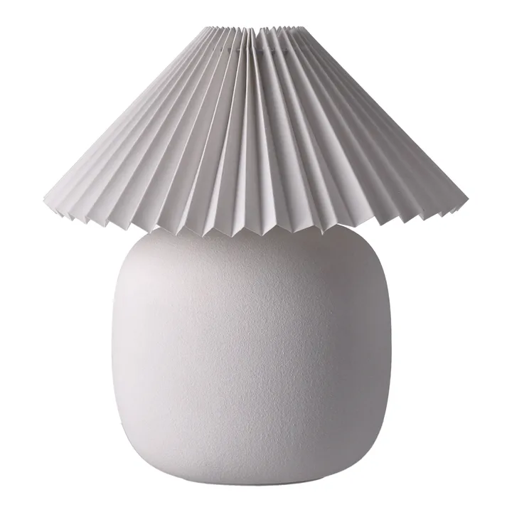 Lámpara de mesa Boulder 29 cm white-pleated white - Scandi Living