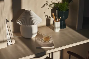 Lámpara de mesa Boulder 29 cm white-pleated white - Scandi Living