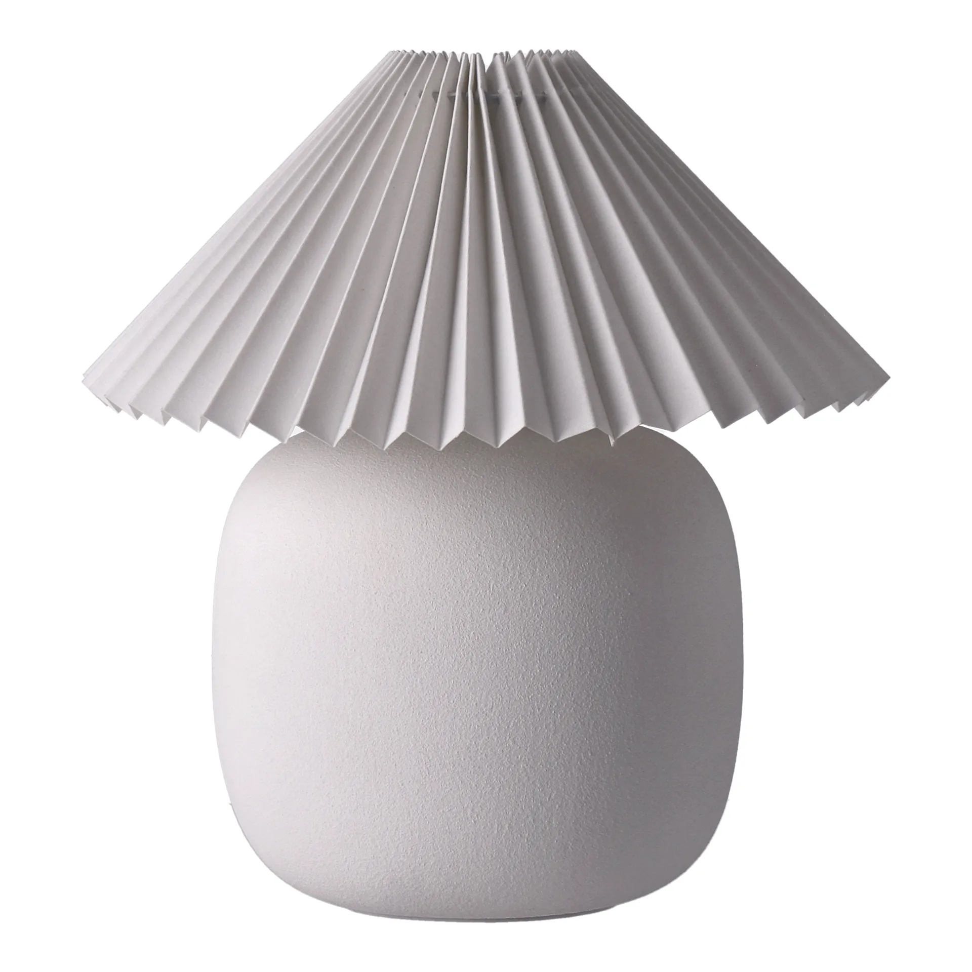 Lámpara de mesa Boulder 29 cm white-pleated white Scandi Living