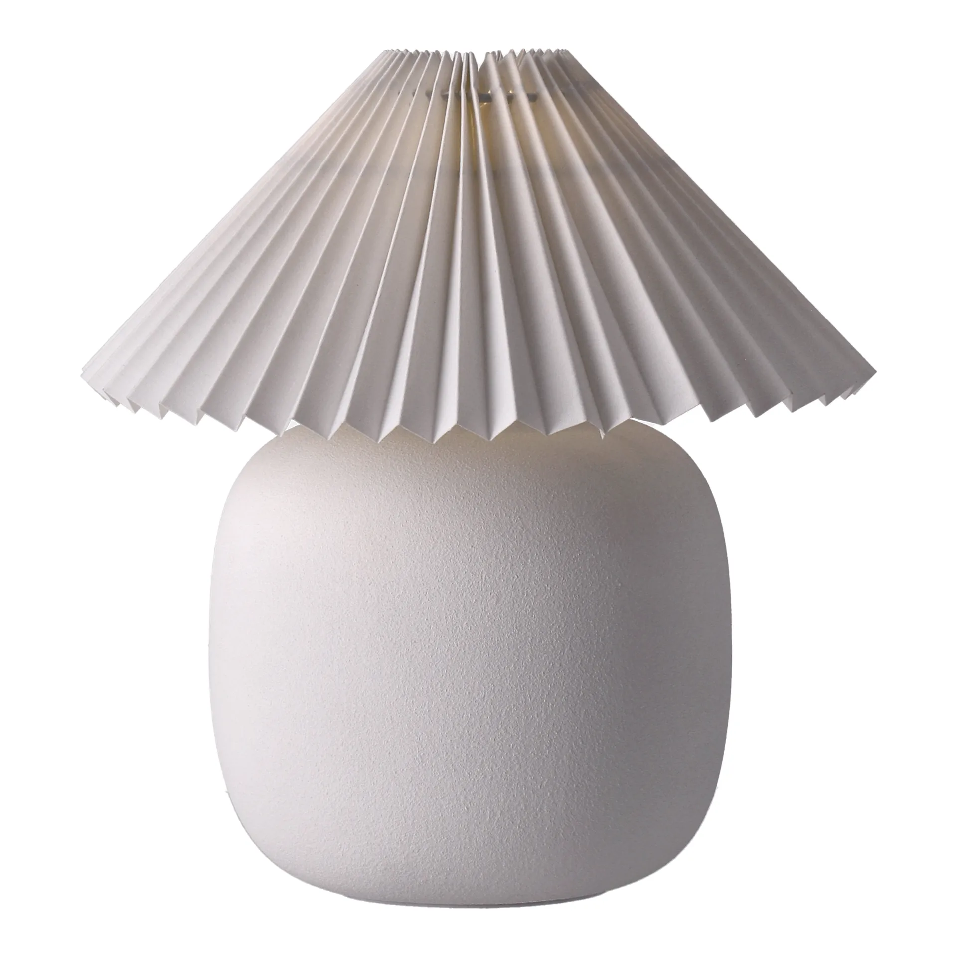Lámpara de mesa Boulder 29 cm white-pleated white Scandi Living