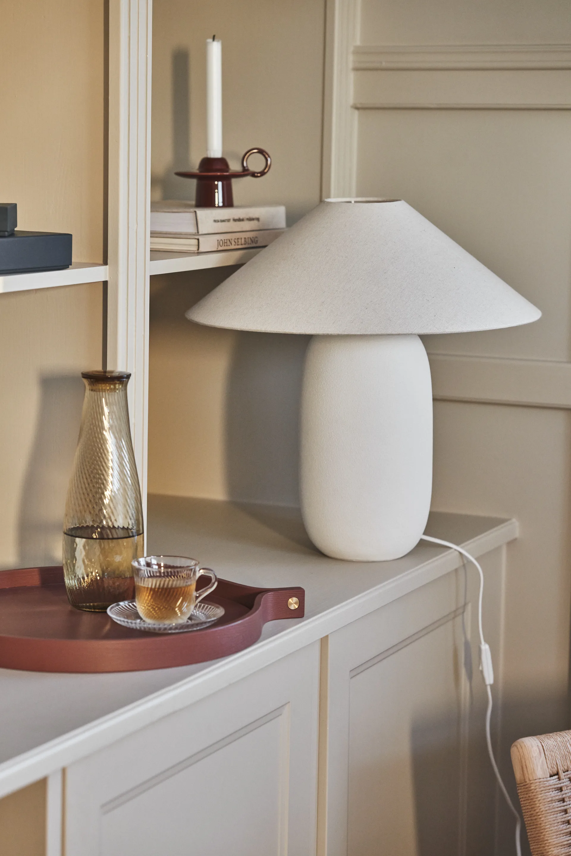 Lámpara de mesa Boulder 48 cm white-nature Scandi Living