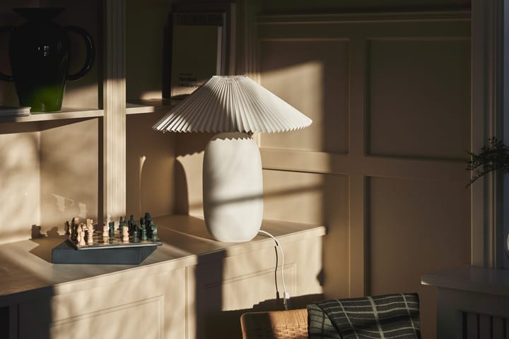 Lámpara de mesa Boulder 48 cm white-pleated white Scandi Living