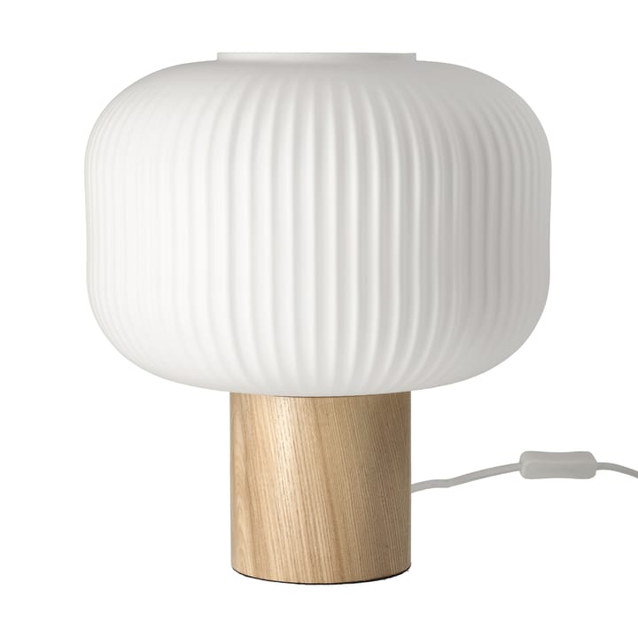 Lámpara de mesa Fair 34,5 cm - Vidrio escarchado-fresno - Scandi Living